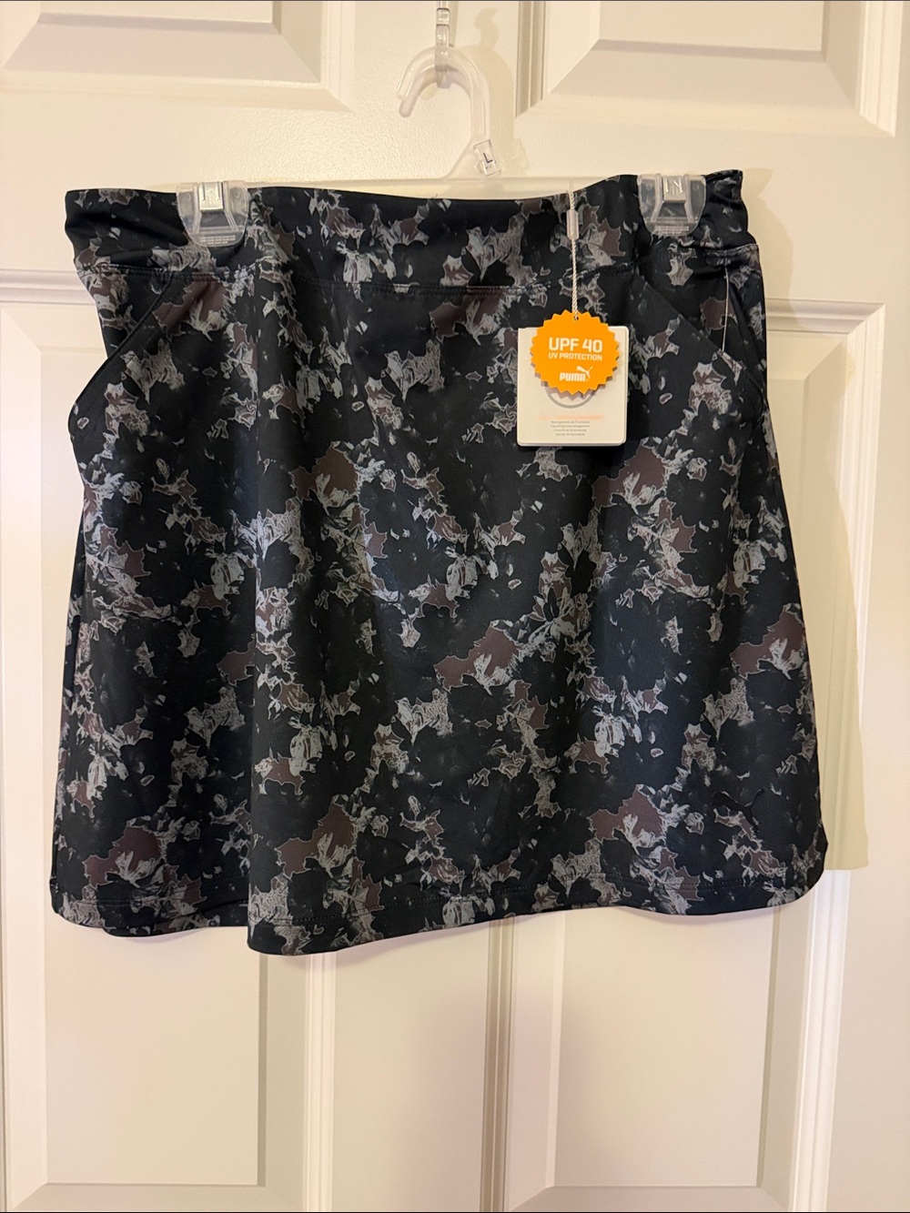 Puma Black Floral-Print A-Line Skirt